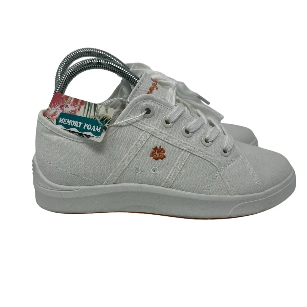Women's Tommy Bahama Memory Foam Lorena Canvas Lace Up Shoes White New‎